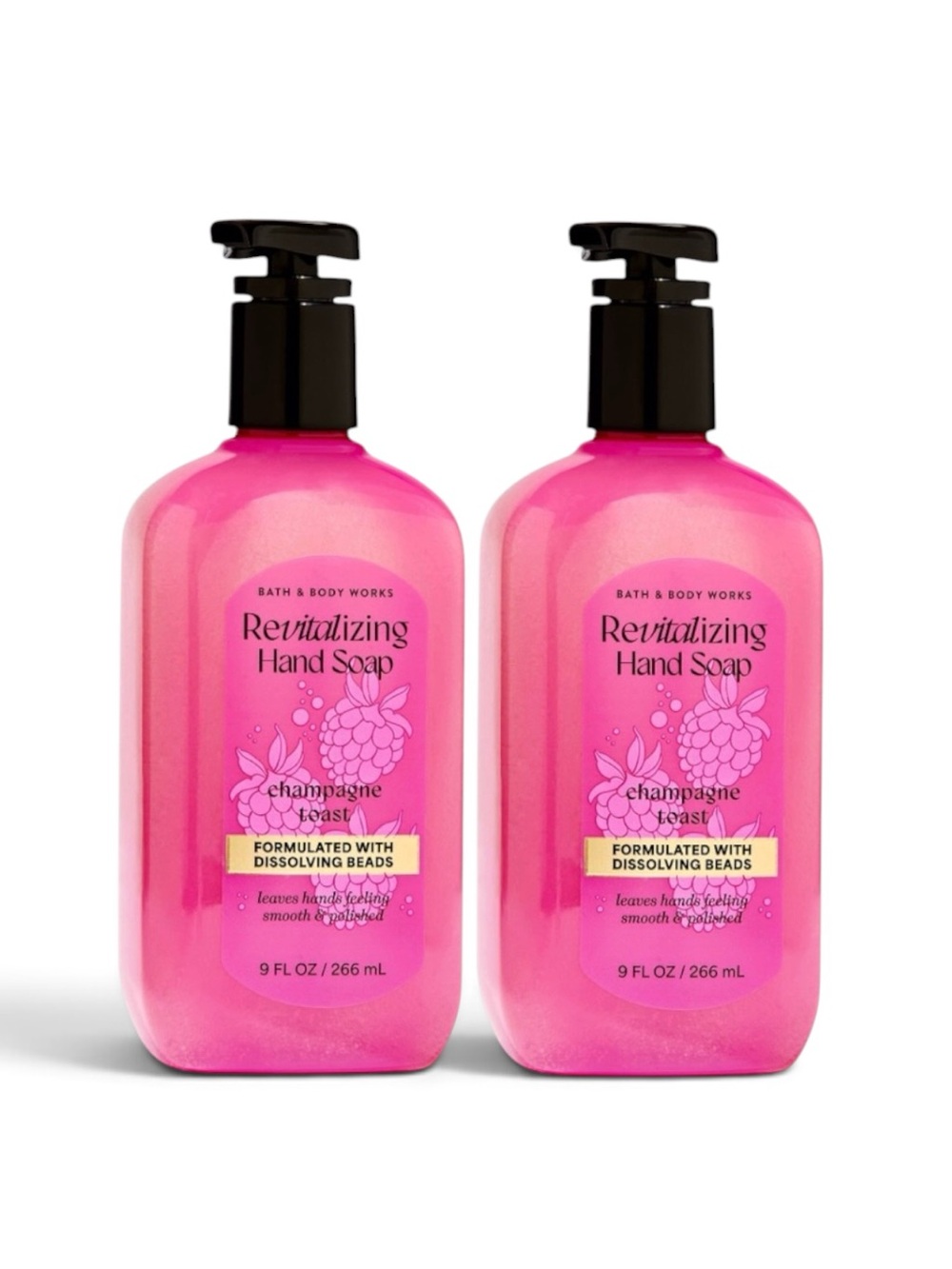 2X Bath & Body Works CHAMPAGNE TOAST Revitalizing Gel Hand Soap 9 fl oz Set